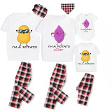 Family Matching Pajamas Exclusive Design Is Potato I Am A Potato White Pajamas Set