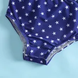 Toddler Kids Girl Two Pieces Swimwear Independence Day National Flag Halter Bowknot Swimsuit