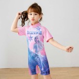 Toddler Girls Cartoon Princess Snowflake Swimsuit