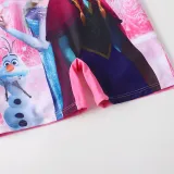 Toddler Girls One Piece Swimwear Princess Snowman Swimsuit with Swim Cap