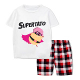 Family Matching Pajamas Exclusive Design Is Potato Supertato Gray Short Pajamas Set