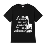 Adult Unisex Tops Exclusive Design In A World Full Of Mondays Be A Wednesday Bats T-shirts And Hoodies