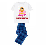 Family Matching Pajamas Exclusive Design Is Potato Super Potato White Pajamas Set