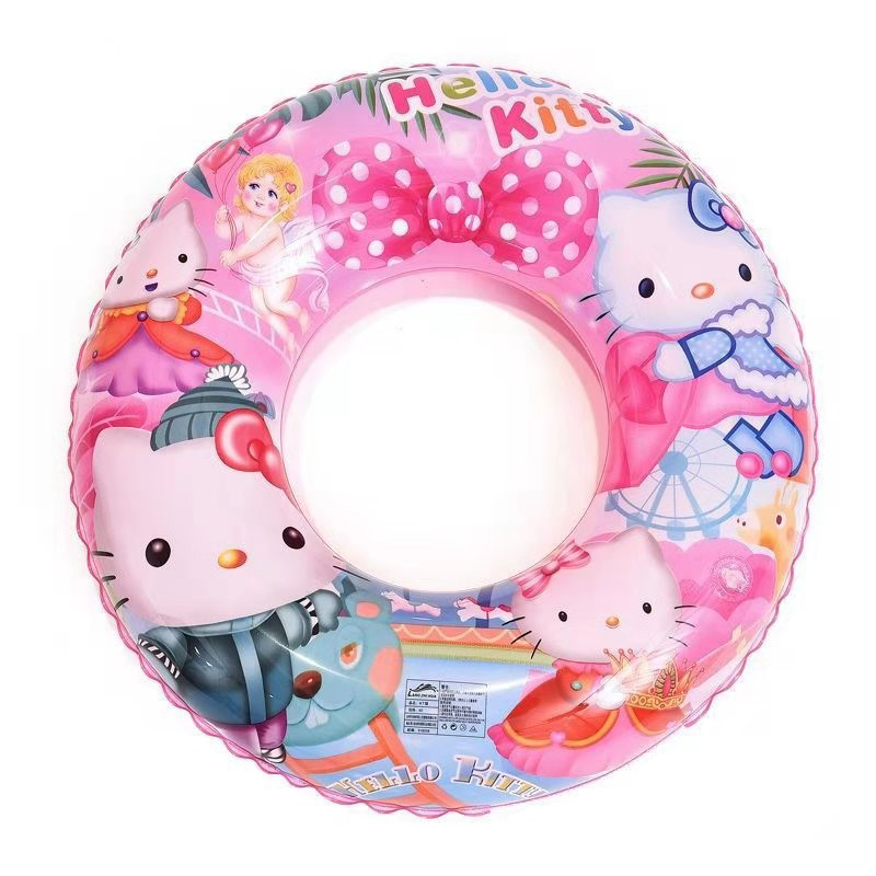 Toddler Kids Pool Floats Inflated Swimming Rings Cute Kitten Swimming Circle