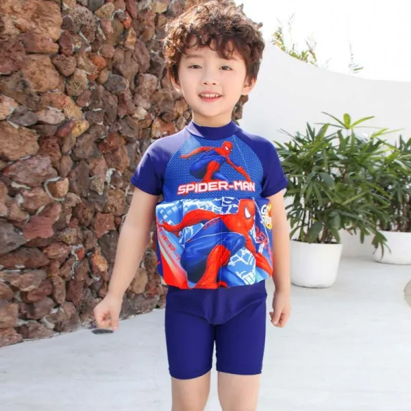 Toddler Kids Boy Swimwear Spider Prints Float Adjustable Buoyancy Swimsuit
