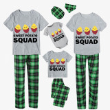 Family Matching Pajamas Exclusive Design Is Potato Sweet Potato Squad Gray Pajamas Set