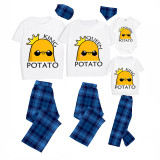 Family Matching Pajamas Exclusive Design Is Potato King And Queen White Pajamas Set