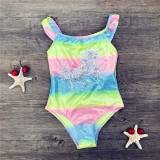 Toddler Girls One Pieces Swimwear Seashells Mermaid Swimsuit