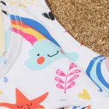 Toddler Kids Swimwear Rainbow Starfish Prints Float Adjustable Buoyancy Swimsuit
