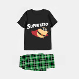 Family Matching Pajamas Exclusive Design Is Potato Supertato Black Pajamas Set