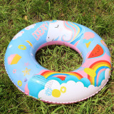 Toddler Kids Pool Floats Inflated Swimming Rings Rainbow Clouds Swimming Circle