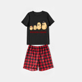 Family Matching Pajamas Exclusive Design Is Potato Family Black Red Plaids Pajamas Set
