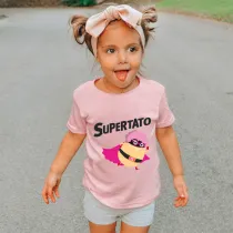 Kids Unisex Clothing Top For Boys And Girls Is Potato Supertato T-shirts