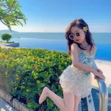 Toddler Girls Swimwear Sling Sequin Fish Scale Swimsuit with Bucket Hat