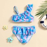 Toddler Girls Two Pieces Swimwear Mermaid Fish Scale Swimsuit