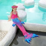 Toddler Girls 3 Pieces Swimwear Rainbow Mermaid Fish Tail Bikini Swimsuit
