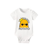 Family Matching Pajamas Exclusive Design Is Potato King And Queen Gray Short Pajamas Set
