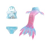 Toddler Girls 3 Pieces Bowknot Swimwear Mermaid Halter Bikini Swimsuit