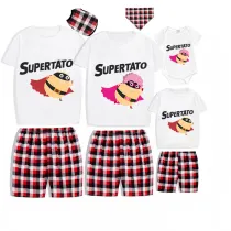 Family Matching Pajamas Exclusive Design Is Potato Supertato Gray Short Pajamas Set