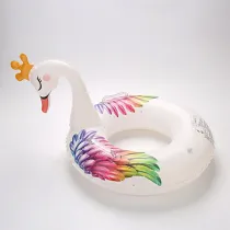 Toddler Kids Pool Floats Inflated Swimming Rings Swan Shaped Swimming Circle