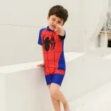 Toddler Kids Boy One Piece Swimwear Cartoon Spider Swimsuit with Swim Cap