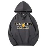 Adult Unisex Tops Exclusive Design My Spirit Animal Is A Potato Slogan T-shirts And Hoodies