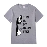 Adult Unisex Tops Exclusive Design On Wednesdays This Is My Happy Face T-shirts And Hoodies