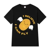Adult Unisex Tops Exclusive Design I Believe I Can Fly Potato With Wings T-shirts And Hoodies