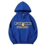 Adult Unisex Tops Exclusive Design My Spirit Animal Is A Potato Slogan T-shirts And Hoodies