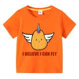 Kids Unisex Clothing Top For Boys And Girls Is Potato I Believe I Can Fly T-shirts