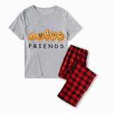 Family Matching Pajamas Exclusive Design Is Potato Friends Gray Short Long Pajamas Set