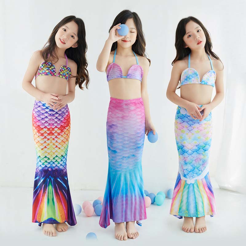 Toddler Girls 2 Pieces Swimwear Mermaid Fish Tail Bikini Swimsuit
