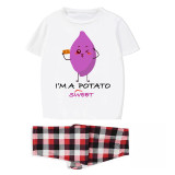 Family Matching Pajamas Exclusive Design Is Potato I Am A Potato White Pajamas Set