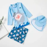 Toddler Kids Two Pieces Swimwear Shark Swimsuit Surfwear with Sun Hat