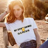 Adult Unisex Tops Exclusive Design My Spirit Animal Is A Potato Slogan T-shirts And Hoodies