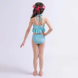 Toddler Girls 3 Pieces Bowknot Swimwear Mermaid Halter Bikini Swimsuit