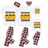 Family Matching Pajamas Exclusive Design Is Potato Squad White Pajamas Set