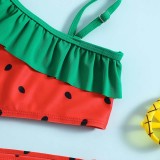Toddler Girls 2 Pieces Swimwear Watermelon Swimsuit