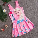 Toddler Girls One Piece Swimwear Princess Snowman Swimsuit Skirt