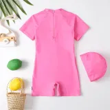 Toddler Girls One Piece Swimwear Princess Snowman Swimsuit with Swim Cap