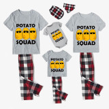 Family Matching Pajamas Exclusive Design Is Potato Squad Gray Pajamas Set