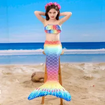 Toddler Girls 3 Pieces Swimwear Mermaid Bikini Swimsuit