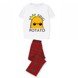 Family Matching Pajamas Exclusive Design Is Potato King And Queen White Pajamas Set