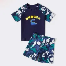 Toddler Kids Boy Two Pieces Swimwear Cartoon Dragon Swimsuit