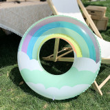 Toddler Kids Rainbow Pool Floats Inflated Swimming Rings
