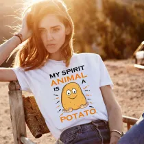 Adult Unisex Tops Exclusive Design My Spirit Animal Is A Potato T-shirts And Hoodies