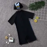 Toddler Kids Boy One Piece Swimwear Cartoon Bat Swimsuit with Swim Cap