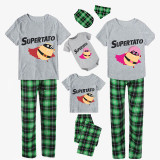 Family Matching Pajamas Exclusive Design Is Potato Supertato Gray Pajamas Set