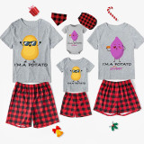 Family Matching Pajamas Exclusive Design Is Potato I Am A Potato Gray Short Pajamas Set