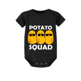 Family Matching Pajamas Exclusive Design Is Potato Squad Black Pajamas Set
